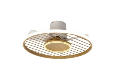 Plafonnier LED 45W Ventilateur 25W SOHO Blanc/Bois
