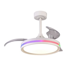 Suspension LED 40W Ventilateur 28W NORTH Blanc