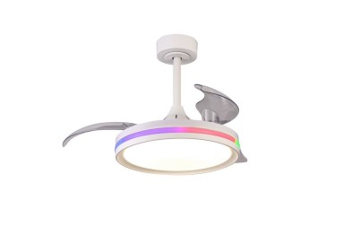 Suspension LED 40W Ventilateur 28W NORTH Blanc