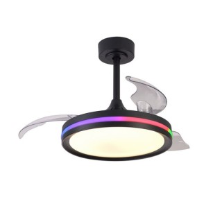 Suspension LED 40W Ventilateur 28W NORTH Noir
