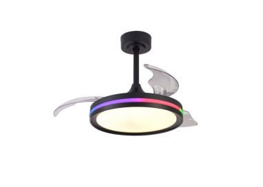 Suspension LED 40W Ventilateur 28W NORTH Noir