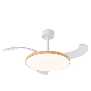 Plafonnier LED 50W Ventilateur 30W SLIM FAN Bois