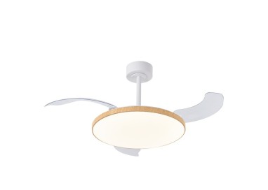 Plafonnier LED 50W Ventilateur 30W SLIM FAN Bois