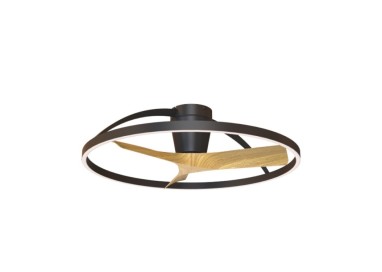 Plafonnier LED 32W Ventilateur 32W NEPAL II Noir/Bois