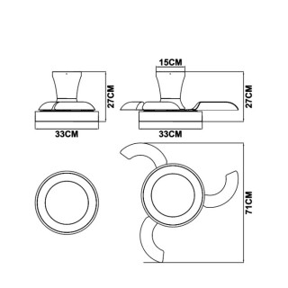 Plafonnier LED 25W Ventilateur 25W NISEKO FAN XS Bois