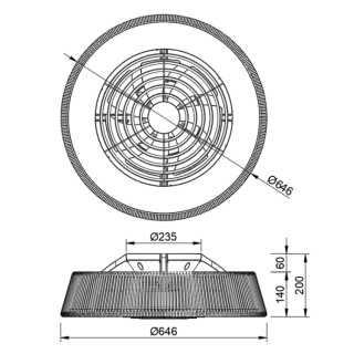 Plafonnier LED 70W Ventilateur 35W POLINESIA FAN Textilène