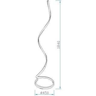 Lampadaire LED à intensité variable NUR Argent chromé