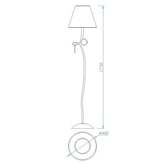 Lampadaire PAOLA Peinture dorée