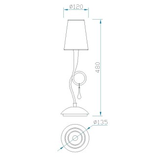 Lampe de table PAOLA Peinture dorée