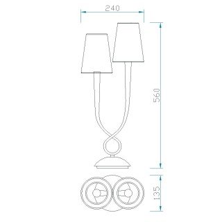 Lampe de table PAOLA Peinture dorée