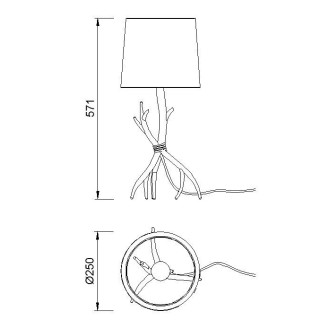 Lampe de table SABINA Imitation bois