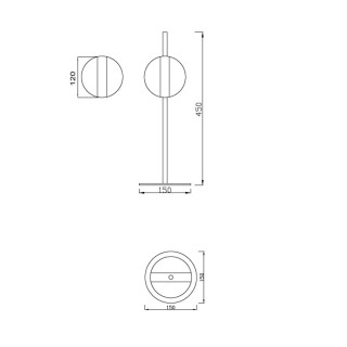 Lampe de table LED CUBA Or/Noir
