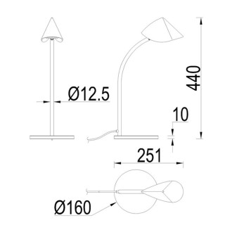 Lampe de table LED 8,5 W 3000 K CAPUCCINA Noir