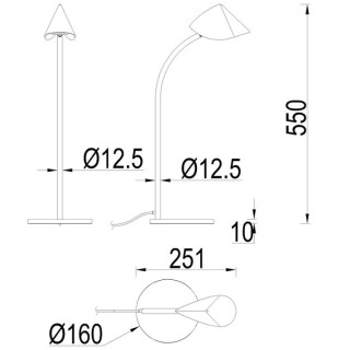 Lampe de table LED 8,5 W 3000 K CAPUCCINA Noir