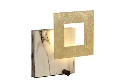 Lampe de table LED 18W DALIA Or + marbre blanc