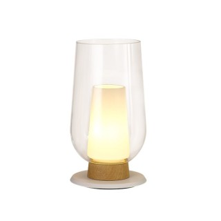 Lampe de table NORA Blanc/Bois