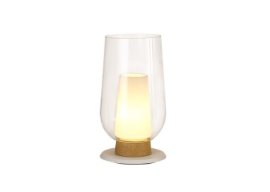 Lampe de table NORA Blanc/Bois