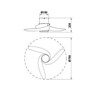 Ventilateur 24W LED 30W GROENLAND XS Bois