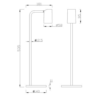 Lampe de table 1 lumière grande SAL Sable blanc