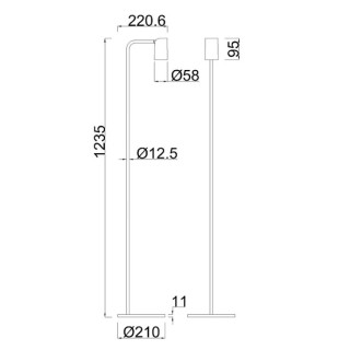 Lampadaire 1 lumière SAL Sable blanc