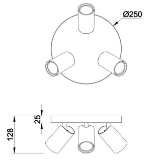 Plafonnier GU10 3 lumières SAL Blanc mat