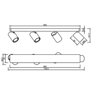 LUMIÈRE LINÉAIRE 4L GU10 SAL Or