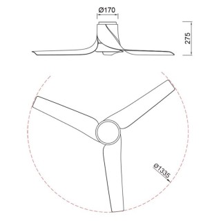 Ventilateur 35W LED 30W USHUAIA Noir