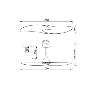 Ventilateur 2 pales 32W IPANEMA Noir / Bois