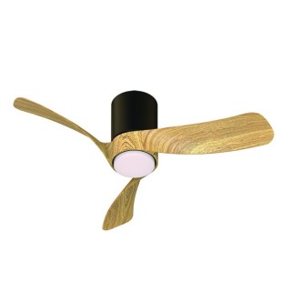 Ventilateur 26W LED 18W NEMO XS Noir/Bois