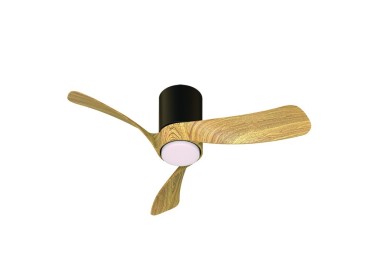 Ventilateur 26W LED 18W NEMO XS Noir/Bois