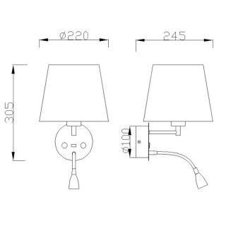 Applique + Lecteur + Chargeur USB CAICOS Blanc mat