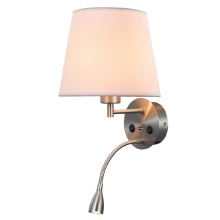 Applique + Lecteur + Chargeur USB CAICOS Nickel satiné