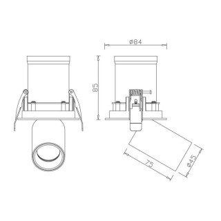 LED encastrée GARDA Blanc mat + noir