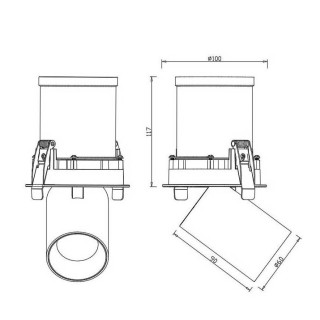 LED encastrée GARDA Blanc mat + noir