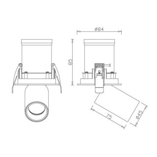 Encastré LED 7W 2700K GARDA Blanc mat + noir