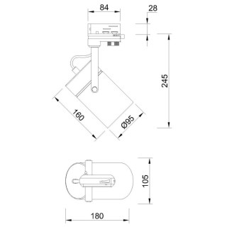 Projecteur triphasé pour voie ferrée ARUBA Blanc