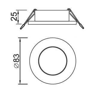 Spot encastré IP54 ATLANTIS Aluminium argenté