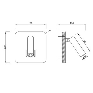 Applique murale de lecture LED 3+6W 3000K CAYMAN Cuir