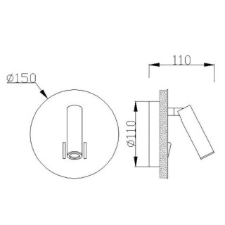 Applique murale de lecture LED 3+6W 3000K CAYMAN Or