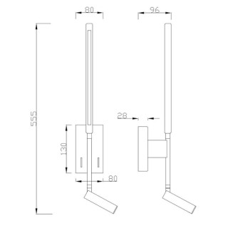 Applique murale LED TORCH Sable blanc
