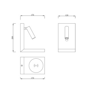 Lampe murale avec chargeur à induction pour téléphone portable ZANZIBAR Sable blanc