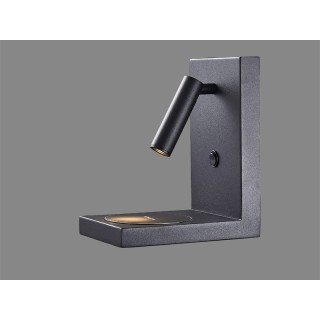 Lampe murale avec chargeur à induction pour téléphone portable ZANZIBAR Sable noir