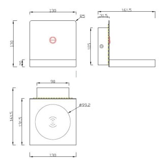 Lampe murale avec chargeur à induction pour téléphone portable ZANZIBAR Sable noir