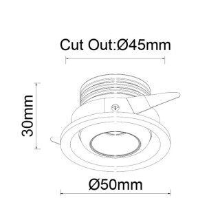 Encastré LED 3W 4000K NEPTUNO Noir