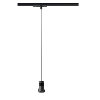 Suspension LED 12,5 W 4 000 K sur rail triphasé PAGODA Noir