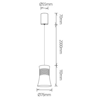 Lampe suspendue LED 12,5 W 3000 K PAGODA Blanc