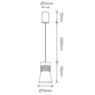 Suspension 1 lumière GU10 PAGODA Blanc