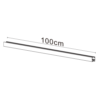 RAIL DE SURFACE 1M NOIR MAGNETO Noir