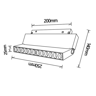 SPOT LINÉAIRE 20W NOIR 3000K MAGNETO Noir