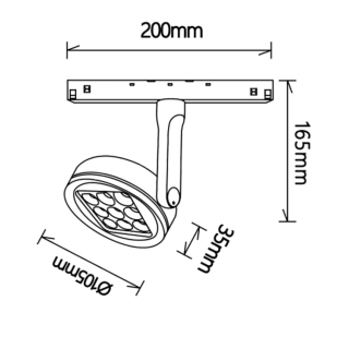 SPOT 20W NOIR 3000K MAGNETO Noir